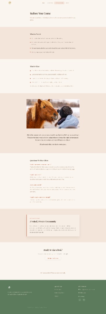 Version 1 Before You Come page