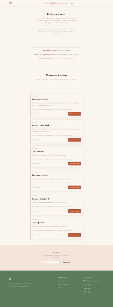 Version 1 experiences page