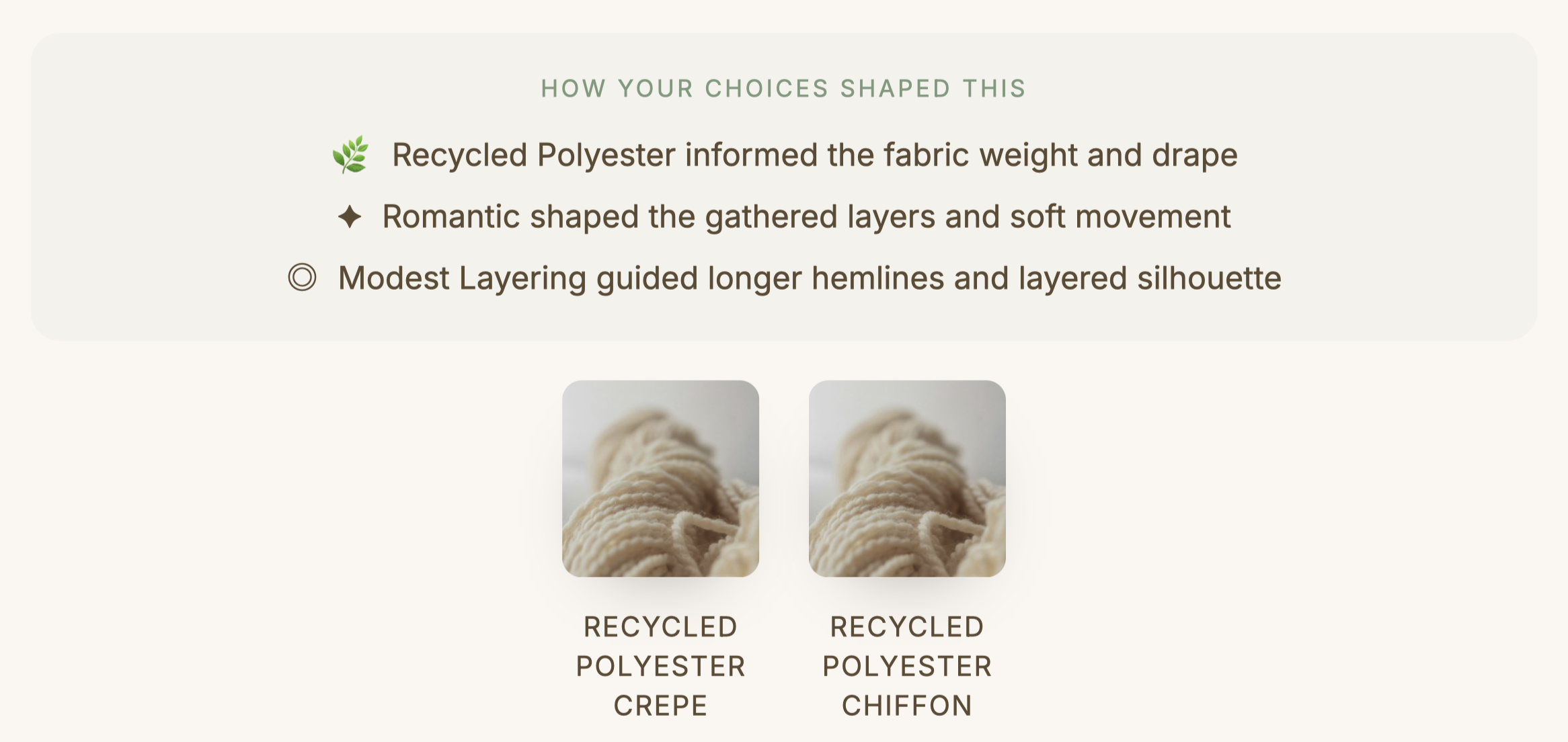 How your choices shaped this section
