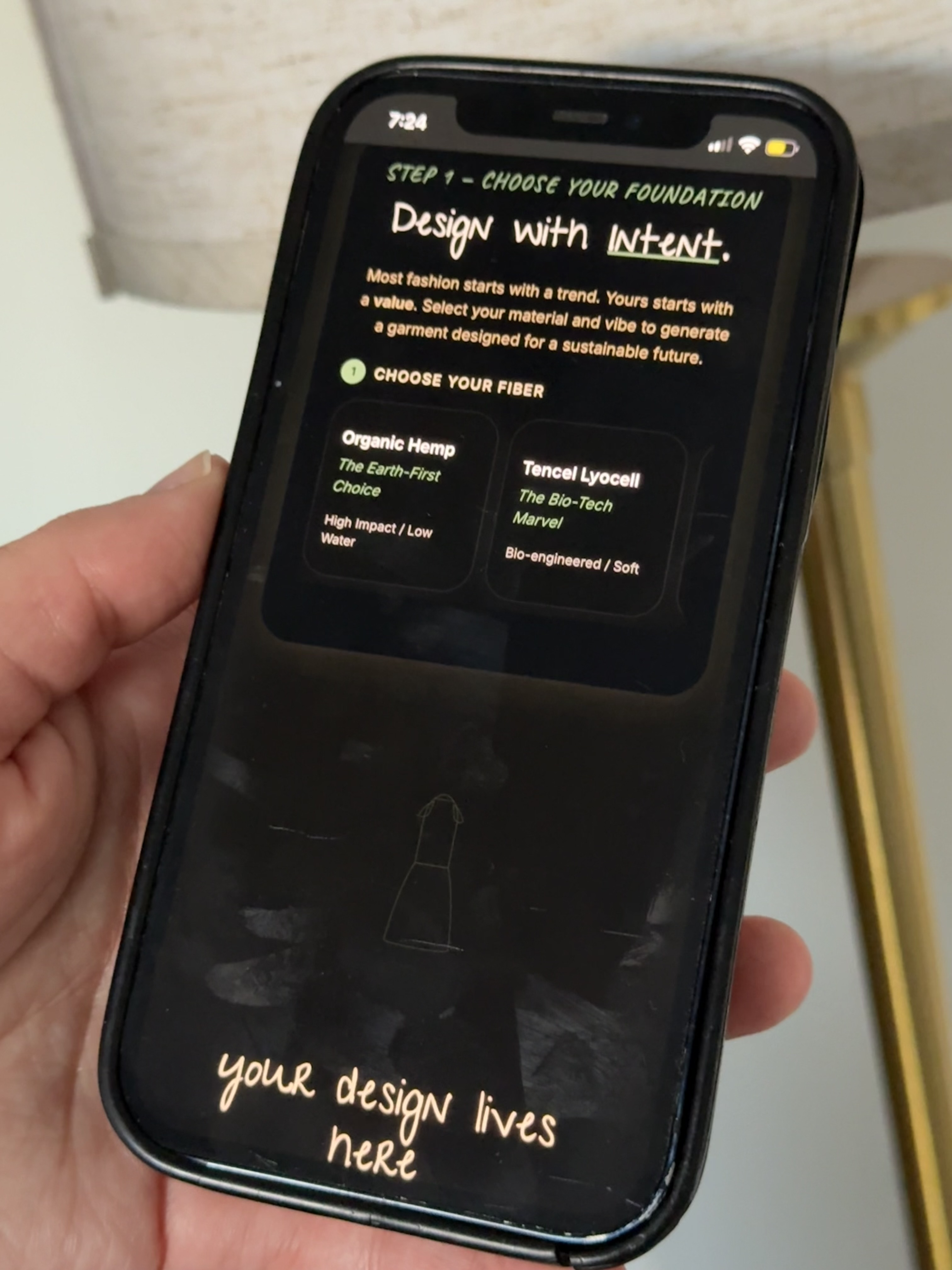 User testing the Sustainable Fashion Generator